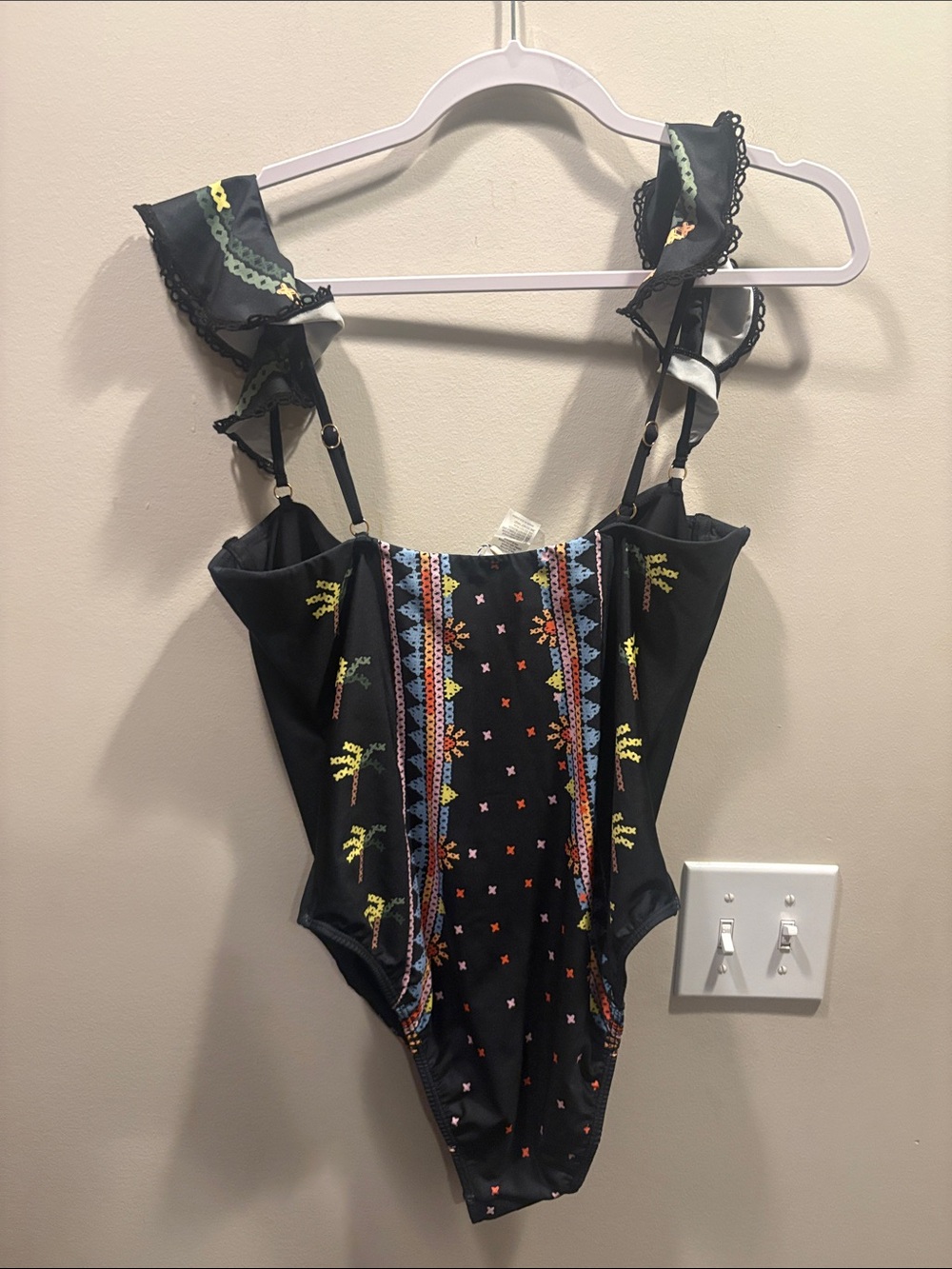 FARM Rio x Anthropologie Geo Printed Ruffle One Piece - Picture 6 of 7